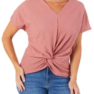 Women's Solid Twist Hem Top