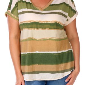 Women's Plus Stripe Print Top