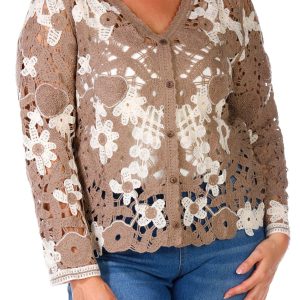Women's Plus floral Crochet Top