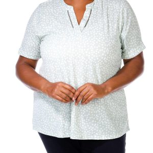 Women's Plus Spot Print Top