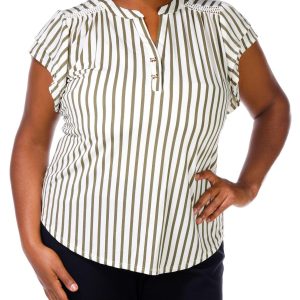 Women's Plus Stripe Print Top