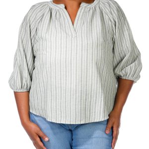 Women's Plus Stripe Print Top