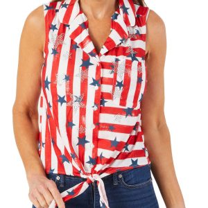 Women's Petite Americana Print Top