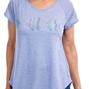 Women's Petite Fish Graphic Top