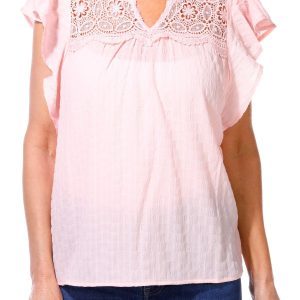 Women's Petite Flutter Sleeve Top