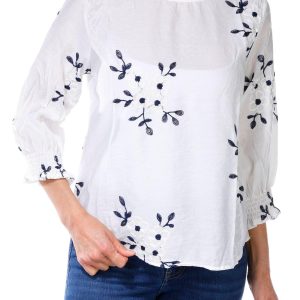 Women's 3/4 Sleeve Embroidered Top