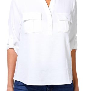 Women's Petite Button Down Top