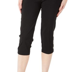 Women's Petite Solid Pull On Capris