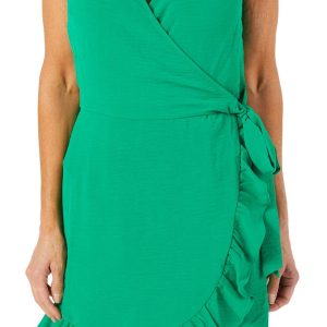 Women's Solid Wrap Front Romper
