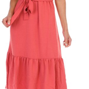 Women's Solid Flutter Sleeve Dress