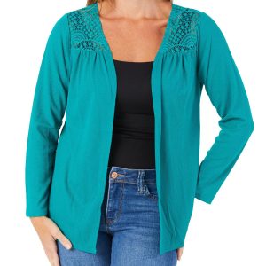 Women's Lace Yoke Cardigan