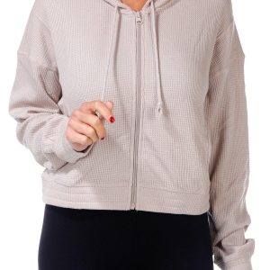 Women's Active Waffle Knit Zip Up Jacket