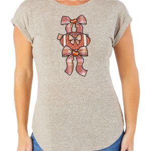 Women's Bow Football Graphic Top