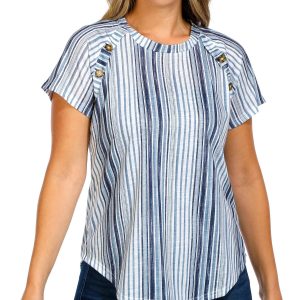 Women's Stripe Print Top