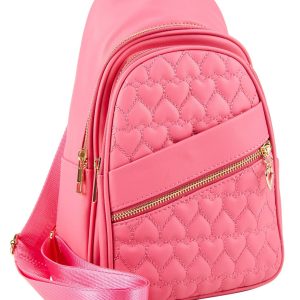 Quilted Heart Sling Backpack