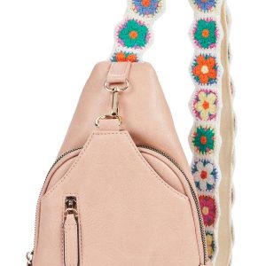 Vegan Leather Studded Crochet Sling