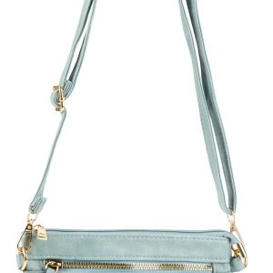 Faux Leather 3 Zipper Compartment Crossbody