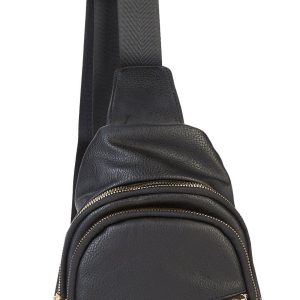 Faux Leather Sling Backpack