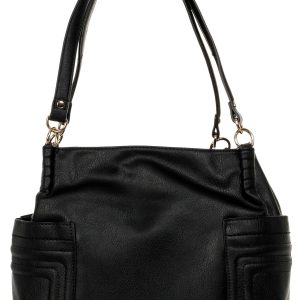 Solid Faux Leather Tote