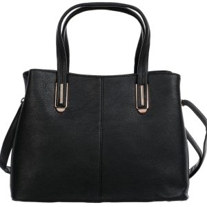 Solid Faux Leather Satchel