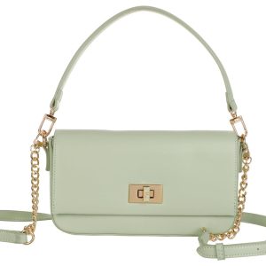 Satin Smooth Flap Shoulder Bag