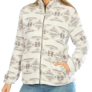 Women's Tribal Print Fleece Jacket