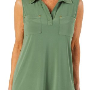 Women's Solid Collard Top