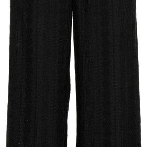Women's Crochet Overlay Wide Leg Pants