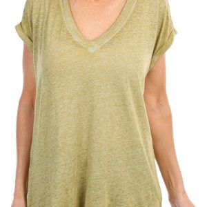 Women's Solid Split Sleeve Tee