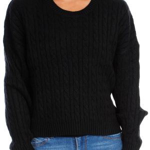 Women's Solid Cable Knit Sweater