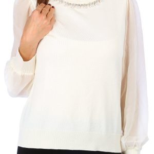 Women's Pearl Rhinestone Necklace Top