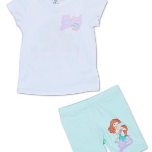 Little Girls 2 Pc Little Mermaid Bike Shorts Set