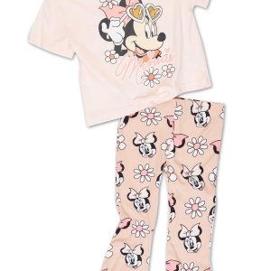 Little Girls 2 Pc Minnie Mouse Pants Set