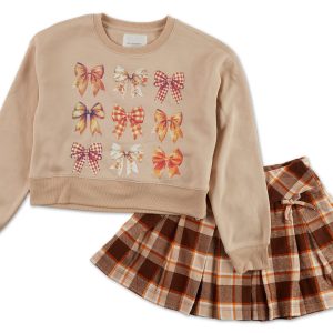 Girls 2 Pc Fall Skirt Set