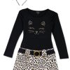 Girls 2 Pc Dress & Headband Set