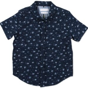 Little Boys Floral Print Button Down Shirt