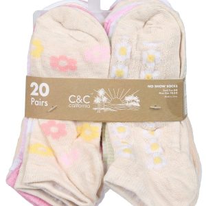 Girls 20 Pk No Show Socks