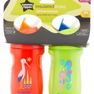 2 Pk Flip Top Insulated Straw Cups