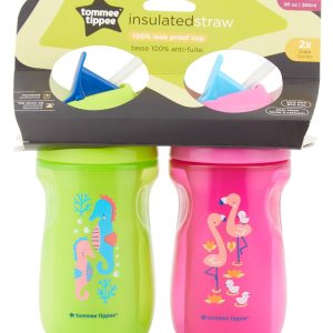 2 Pk Flip Top Insulated Straw Cups