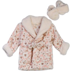 Baby Girls 2 Pk Robe & Slippers
