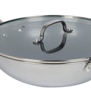 Diamond Tri-Ply Stainless Steel Non-Stick Wok w/Lid
