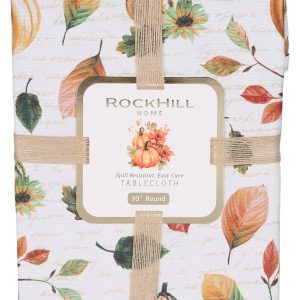 70 in Harvest Floral Pumpkin Print Tablecloth