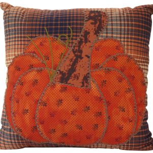 18 in Plaid & Pumpkin Harvest Throw Pillow
