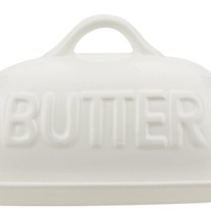 7x3.5 White Embossed Butter Dish