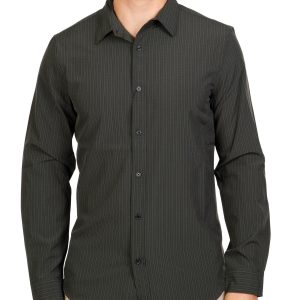 Men's Stripe Print Button Down Shirt