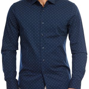 Men's Polka Dot Print Button Down Shirt