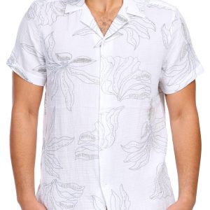 Men's Floral Print Button Down Shirt