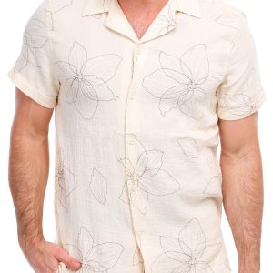 Men's Floral Short Sleeve Button Down Shirt