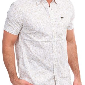 Men's Tossed Leaves Short Sleeve Button Down Shirt