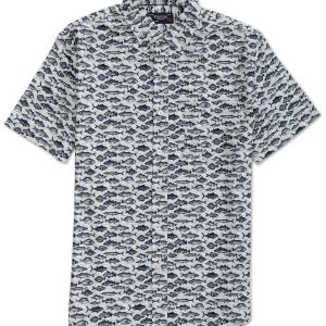 Men's Fish Print Button Down Shirt